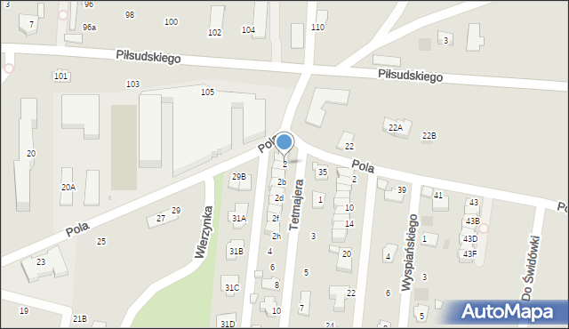 Wieliczka, Tetmajera Włodzimierza, 2, mapa Wieliczka