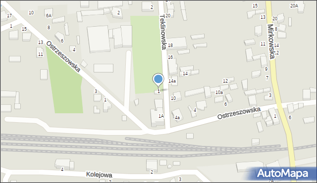 Wieruszów, Teklinowska, 1, mapa Wieruszów