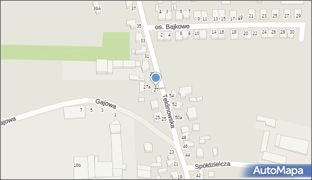 Wieruszów, Teklinowska, 27, mapa Wieruszów