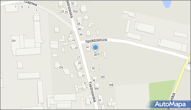 Wieruszów, Teklinowska, 40, mapa Wieruszów