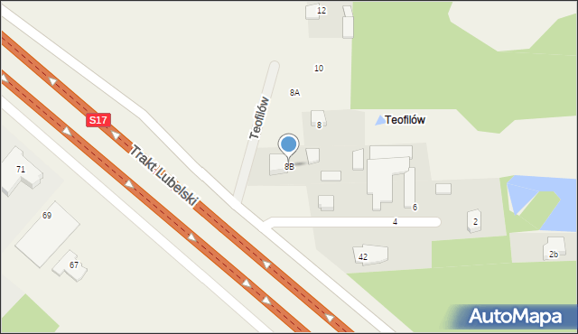Wola Ducka, Teofilów, 8B, mapa Wola Ducka