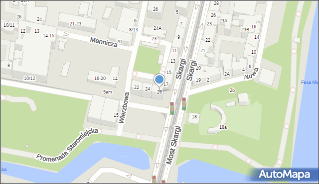 Wrocław, Teatralna, 26, mapa Wrocławia