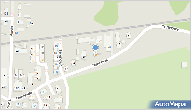 Wrocław, Terenowa, 18, mapa Wrocławia