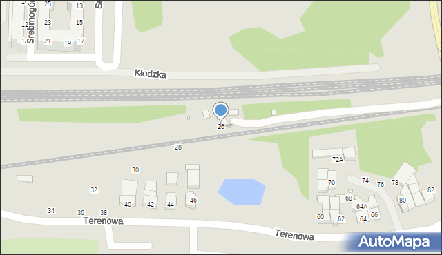 Wrocław, Terenowa, 26, mapa Wrocławia