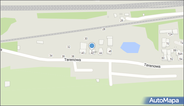 Wrocław, Terenowa, 42, mapa Wrocławia