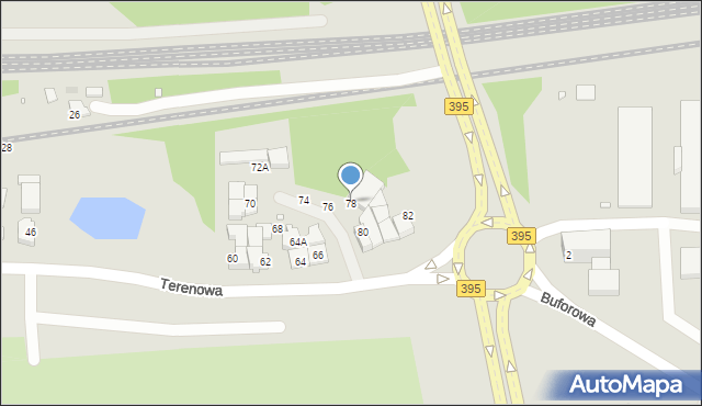 Wrocław, Terenowa, 78, mapa Wrocławia