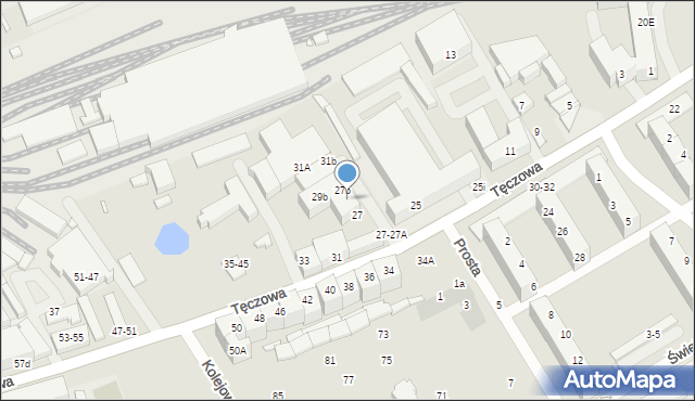 Wrocław, Tęczowa, 27a, mapa Wrocławia