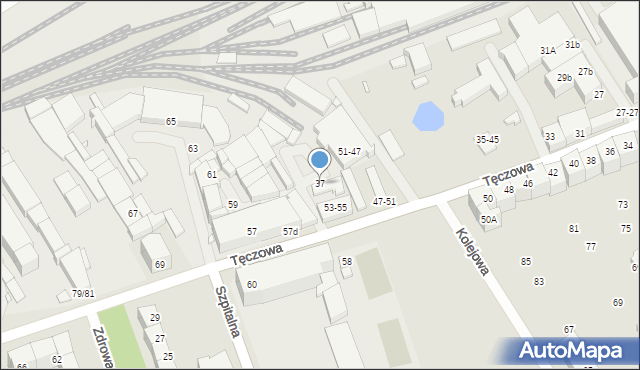 Wrocław, Tęczowa, 37, mapa Wrocławia