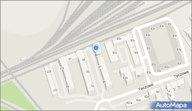 Wrocław, Tęczowa, 89, mapa Wrocławia