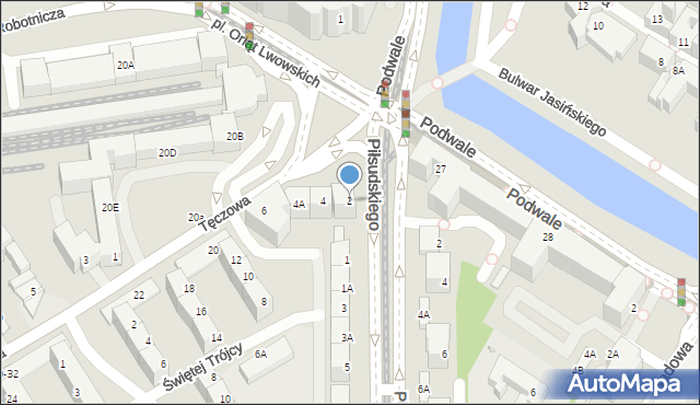 Wrocław, Tęczowa, 2, mapa Wrocławia