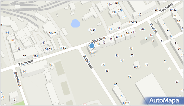 Wrocław, Tęczowa, 50A, mapa Wrocławia