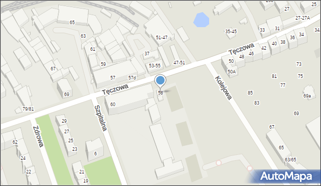 Wrocław, Tęczowa, 58, mapa Wrocławia