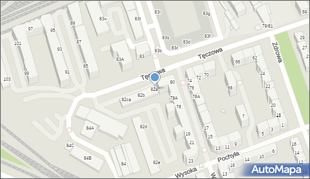 Wrocław, Tęczowa, 82aa, mapa Wrocławia