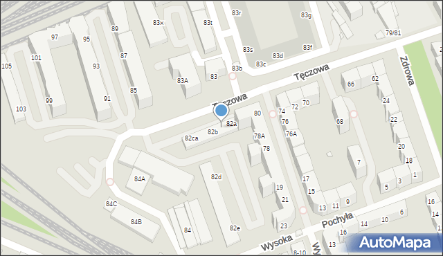 Wrocław, Tęczowa, 82ba, mapa Wrocławia