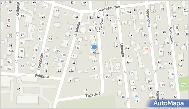 Ząbki, Tęczowa, 10A, mapa Ząbki