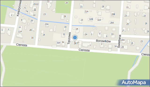 Zalesie Górne, Tęczowa, 29, mapa Zalesie Górne