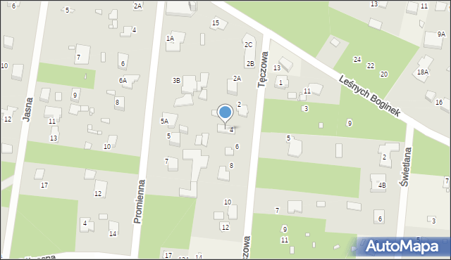 Zalesie Górne, Tęczowa, 4A, mapa Zalesie Górne