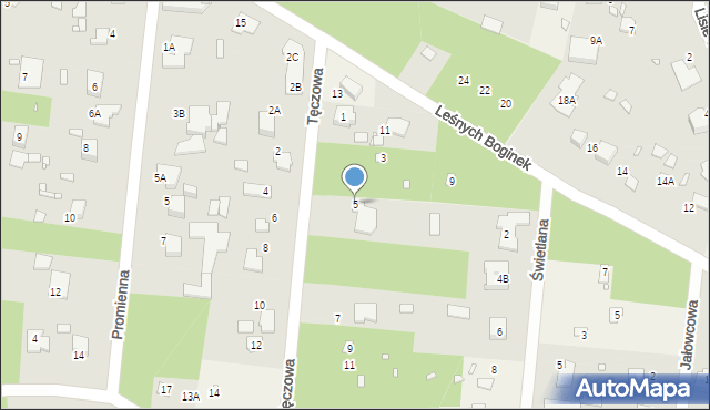 Zalesie Górne, Tęczowa, 5, mapa Zalesie Górne