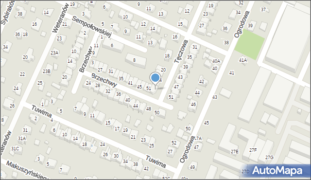Zamość, Tęczowa, 28, mapa Zamościa