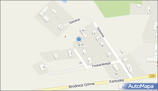 Brodnica Górna, Thokarskiego Feliksa, ks., 6, mapa Brodnica Górna