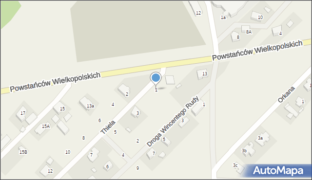 Kobyla Góra, Thiela Stanisława, 1, mapa Kobyla Góra