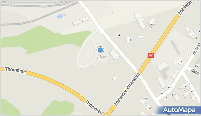 Nowy Dwór Mazowiecki, Thommee Wiktora, gen., 1, mapa Nowy Dwór Mazowiecki