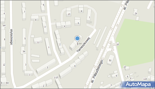 Dąbrowa Górnicza, Tierieszkowej, 5, mapa Dąbrowa Górnicza