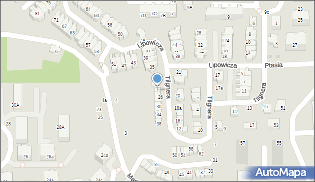 Gdańsk, Tilgnera Damazego, 24, mapa Gdańska