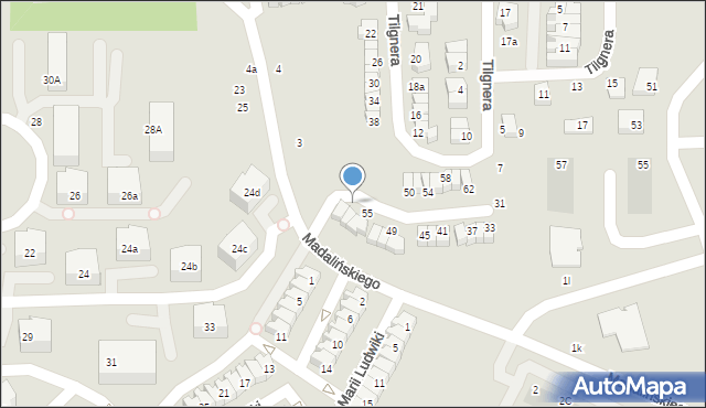 Gdańsk, Tilgnera Damazego, 59, mapa Gdańska