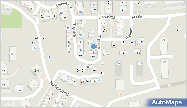 Gdańsk, Tilgnera Damazego, 8, mapa Gdańska