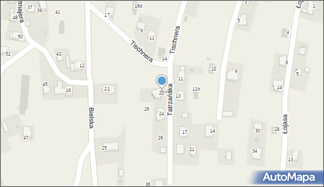 Łopuszna, Tischnera Józefa, ks. prof., 22, mapa Łopuszna