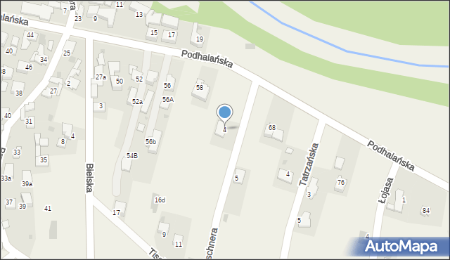 Łopuszna, Tischnera Józefa, ks. prof., 4, mapa Łopuszna