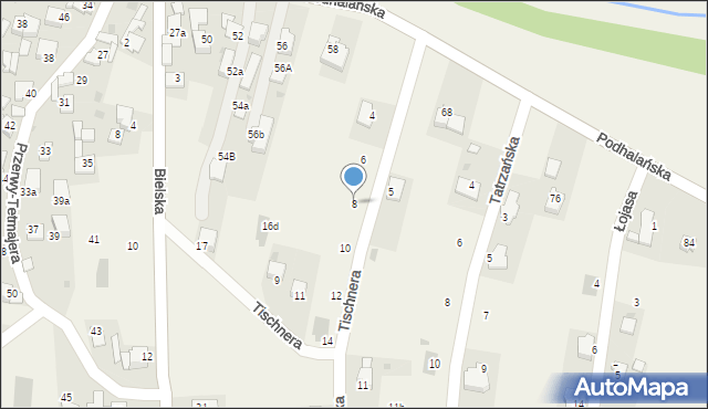 Łopuszna, Tischnera Józefa, ks. prof., 8, mapa Łopuszna