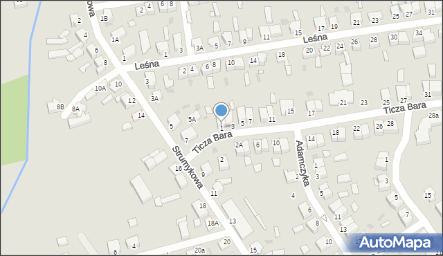 Opalenica, Ticza Bara, 1, mapa Opalenica