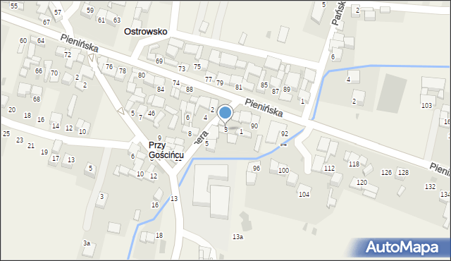 Ostrowsko, Tischnera Józefa, ks. prof., 3, mapa Ostrowsko