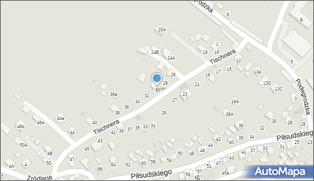 Stary Sącz, Tischnera Józefa, ks. prof., 30, mapa Stary Sącz