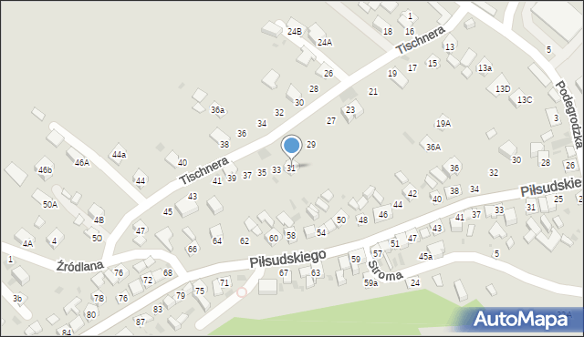 Stary Sącz, Tischnera Józefa, ks. prof., 31, mapa Stary Sącz