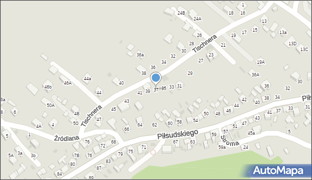 Stary Sącz, Tischnera Józefa, ks. prof., 37, mapa Stary Sącz