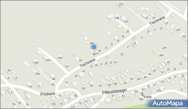 Stary Sącz, Tischnera Józefa, ks. prof., 38, mapa Stary Sącz