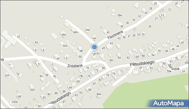 Stary Sącz, Tischnera Józefa, ks. prof., 47, mapa Stary Sącz