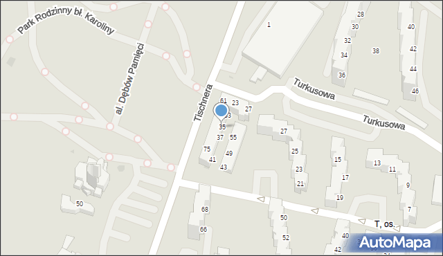 Tychy, Tischnera Józefa, ks. prof., 35, mapa Tychów