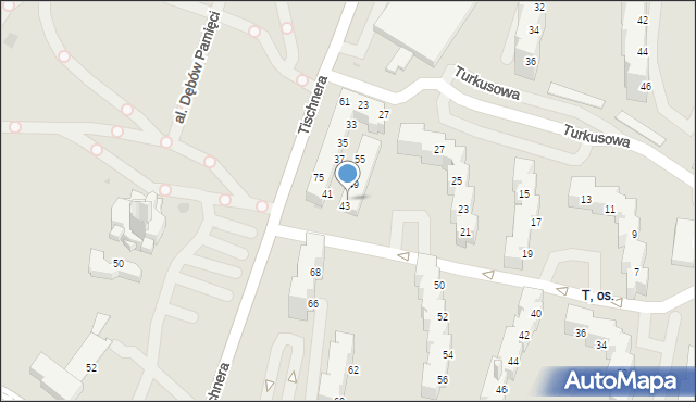 Tychy, Tischnera Józefa, ks. prof., 45, mapa Tychów