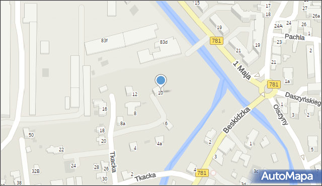 Andrychów, Tkacka, 10, mapa Andrychów