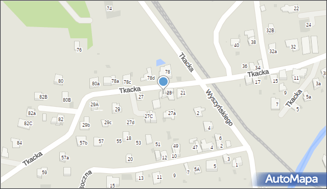 Andrychów, Tkacka, 25, mapa Andrychów