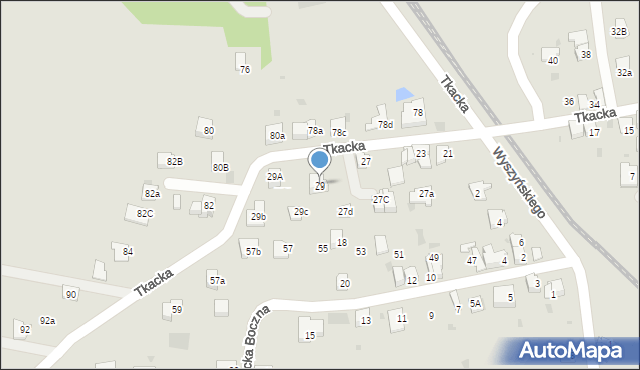 Andrychów, Tkacka, 29, mapa Andrychów