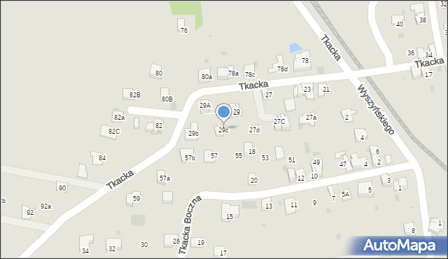 Andrychów, Tkacka, 29c, mapa Andrychów