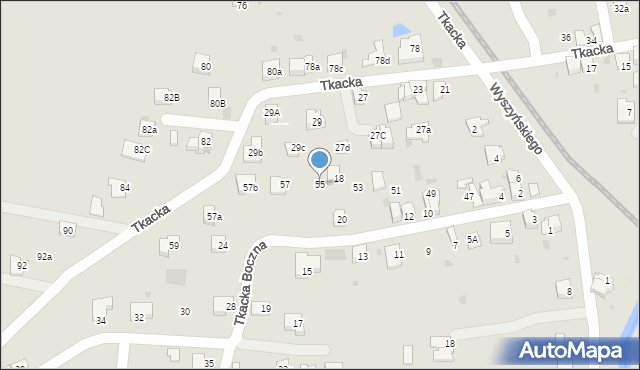 Andrychów, Tkacka, 55, mapa Andrychów