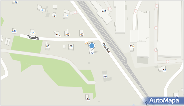 Andrychów, Tkacka, 72, mapa Andrychów