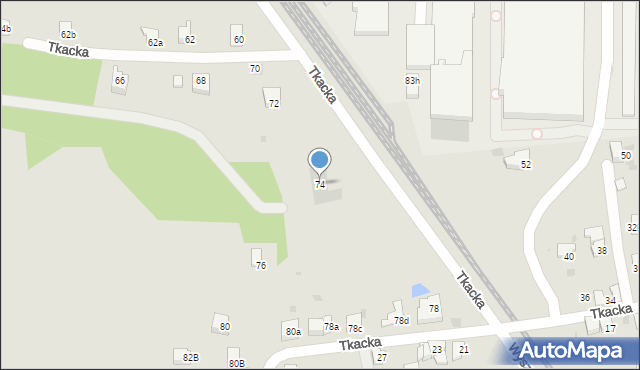 Andrychów, Tkacka, 74, mapa Andrychów