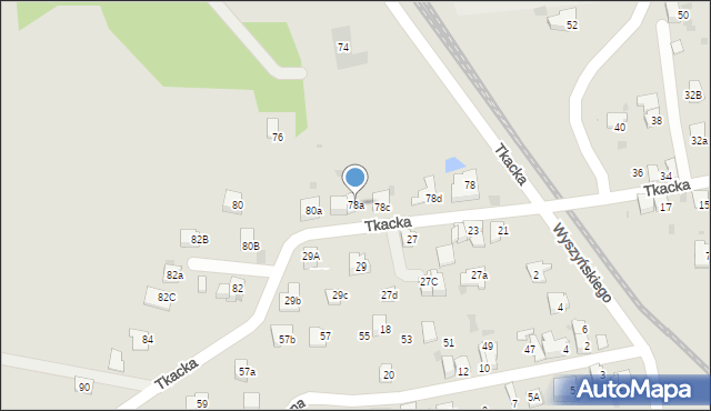 Andrychów, Tkacka, 78a, mapa Andrychów